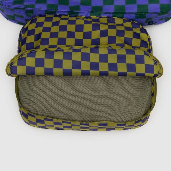 NWOT Baggu Packing Cube Medium - Pear Navy Check (Jewel Checks)